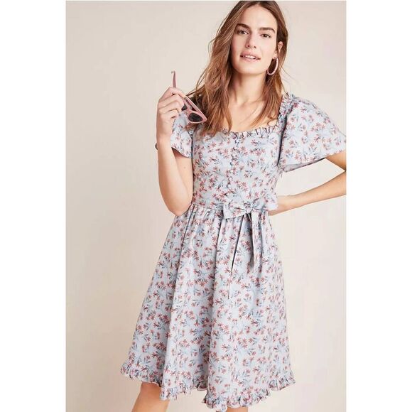 Anthropologie Gal Meets Glam Womens Marianna Floral Dress Fit & Flare Size 4 - Picture 1 of 11